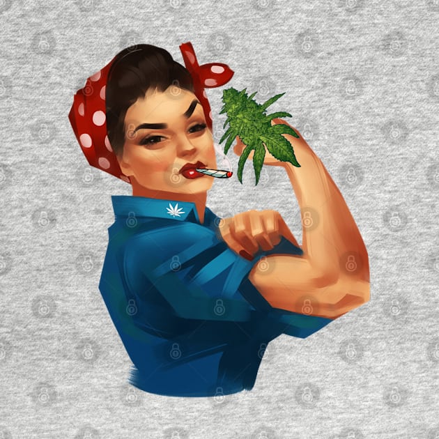 rosie the riveter weed by JulieVie Design